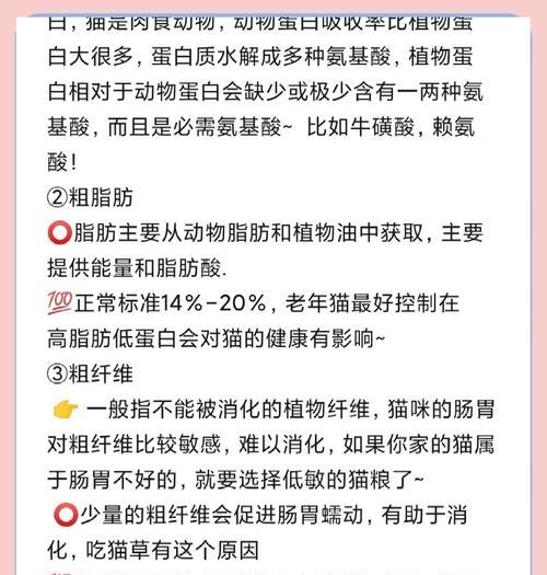猫粮的成分如何影响猫的寿命？选择猫粮时应注意哪些因素？