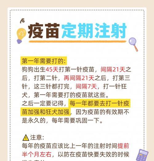 狗狗需要接种哪些疫苗？如何制定合理的免疫计划？
